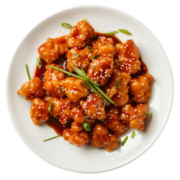 general tso chicken, isolated on a transparent background