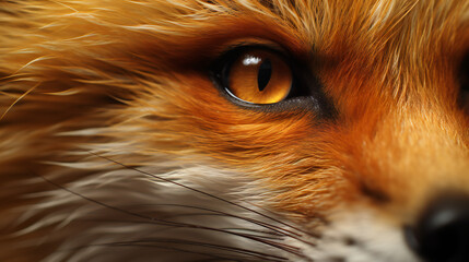 Super Macro Close-up of fox. Full HD Background. Generative AI,