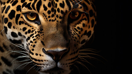 Super Macro Close-up of jaguar. Full HD Background. Generative AI,