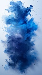 Soft Blue Watercolor Splash on White Generative AI