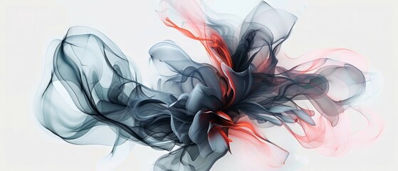 fluid abstract blooming flowers intricate 3D patterns . blooming flowers and Smoke Blooms, Aesthetics colorful floral inspirational tenderness illustration. Generative ai - obrazy, fototapety, plakaty