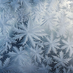 Winter's Touch: Captivating Labyrinth of Frost Patterns on a Glass Surface