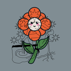 Flower with a flower, Discover the treasures of twilight with these glittering star showers, casting a shimmering glow that enchants viewers.