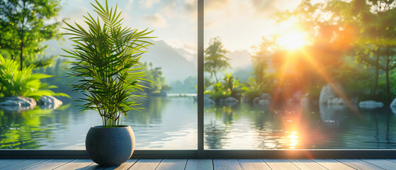 Alpine serenity, a breathtaking lake view amidst mountains, capturing the tranquil beauty of natures landscape