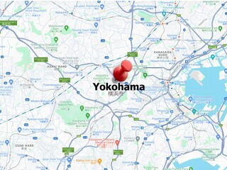 japan map and pinned in Yokohama