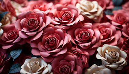 Freshness and beauty in nature, a bouquet of pink flowers generated by AI