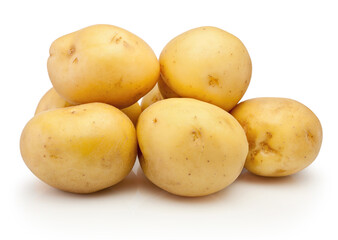 Raw potatoes vegetable isolated on white background