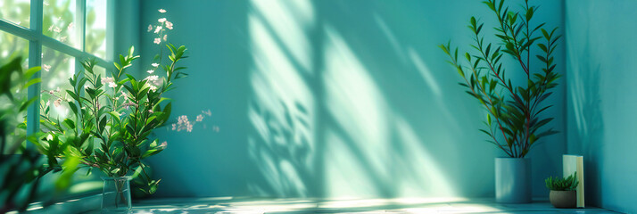 Abstract Shadow and Light Play on Textured Background, Artistic Concept with Nature and Architecture Elements