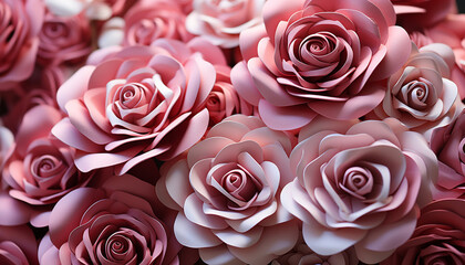 A beautiful bouquet of pink flowers symbolizes love and romance generated by AI