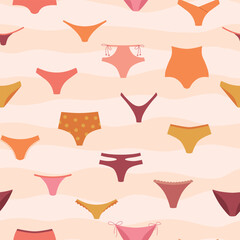 Vector pattern with the image of women's panties