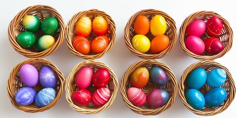 colorful easter eggs baskets - transparent png to celebrate easter day