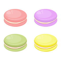 pink, purple, green, yellow macarons