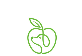 green apple with leaf