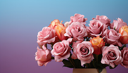 A beautiful bouquet of pink flowers, a gift of love generated by AI