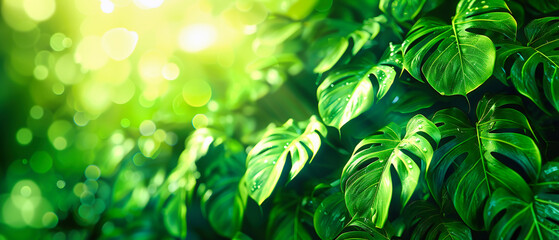 A Tapestry of Green Foliage Under the Soft Sunlight, Celebrating the Lush Beauty and Freshness of Natures Canopy