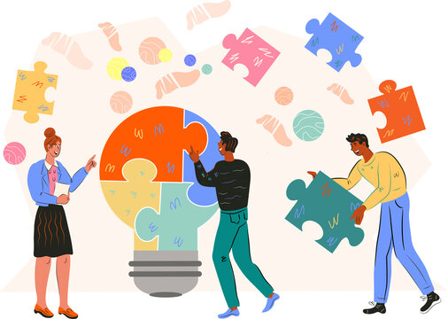 Teamwork and partnership, business collaboration concept of joint teamwork. Building a business team and cooperation.