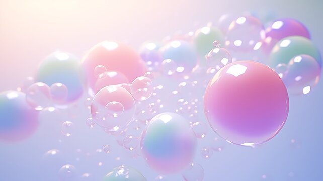 Bolhas de sab&atilde;o coloridas com reflexos luminosos