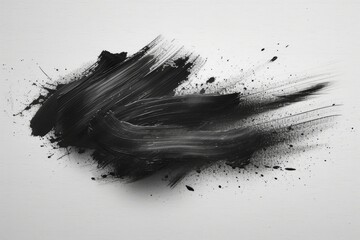 Black ink spot on white background - obrazy, fototapety, plakaty
