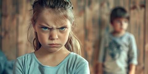 Heartbreaking reality of family discord witnessed by distressed child. Concept Broken Family Dynamics, Emotional Turmoil, Impact on Children, Healing and Reconciliation, Importance of Communication