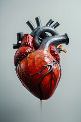 3d rendered illustration of human anatomy, heart on light background