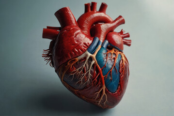 3d rendered illustration of human anatomy, heart on light background