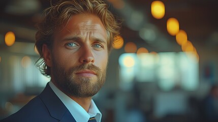 CEO-CFO - business executive - close-up for hot - profile shot -stylish suit 