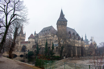 Vajdahunyad Castle in City Park Budapest, Hungary. 