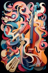 Colorful abstract musical instruments