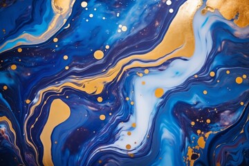 Blue and gold abstract painting