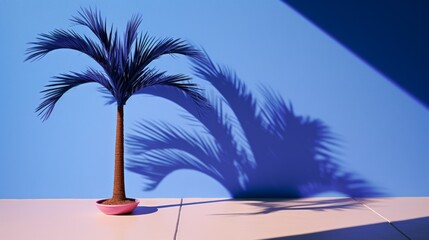 Blue Palm Tree Shadow