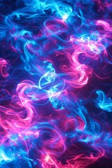 Blue and pink smoke swirls