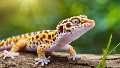 gecko leopard lizard gecko leopard gecko - obrazy, fototapety, plakaty