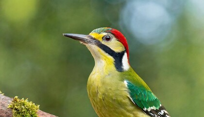 male of european green woodpecker picus viridis png isolated on transparent background