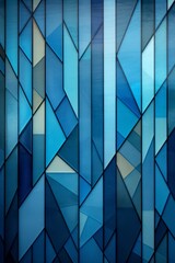 Blue stained glass mosaic wall texture background