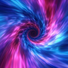 Fototapeta premium Blue and purple abstract digital art painting of a spiral galaxy with a black hole in the center
