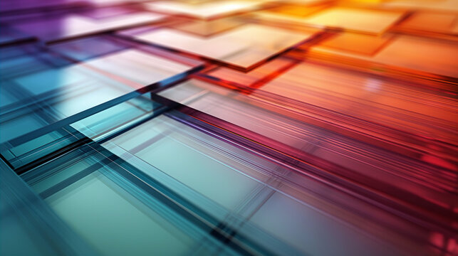 Sophisticated background composed of gradient glass. Generative Ai.