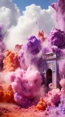 Colorful Powder Explosion in Abandoned Palace
