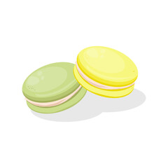 green and yellow macarons
