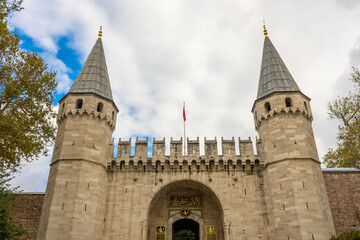 Fortress gate of the Topkapi Palace,  Istanbul, Turkey