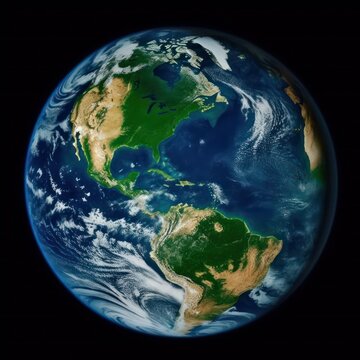 illustration of the earth with green  colored mountains and green, in the style of photo realistic renderings
