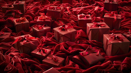 red gifts background