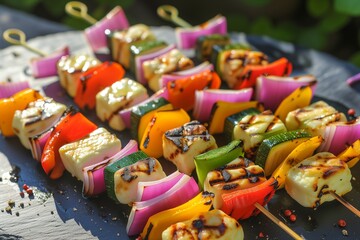 Grilled Vegetable and Halloumi Skewers for Health Day