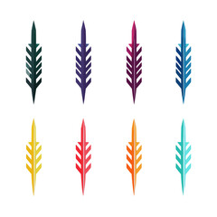 Arrow vector color set icon. Isolated color set icon weapon.Vector illustration arrow on white