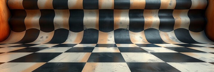 Checkered Wallpaper Texture Design with Abstract Patterns Generative AI