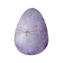 Purple easter egg. Watercolor egg