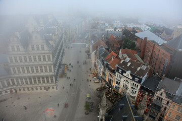 Ghent, Belgium , view from the tower of Ghent