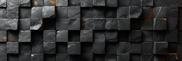 Abstract Wallpaper of Dark Blocks - Modern Tech Render Generative AI