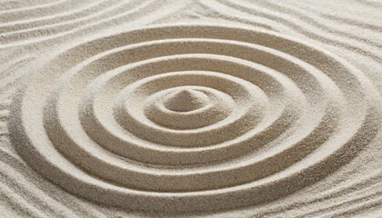 pattern in japanese zen garden with concentric circles on sand for meditation and tranquility