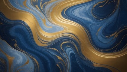 A swirling blue and gold abstract pattern