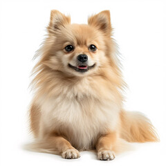Obraz premium spitz dog isolated on white background with full depth of field and deep focus fusion 